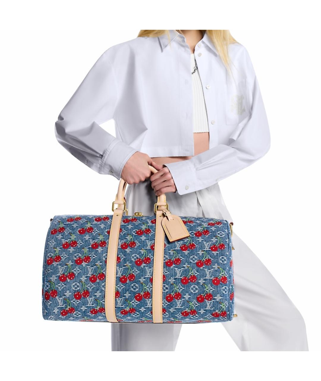 LOUIS VUITTON Синяя дорожная/спортивная сумка, фото 6