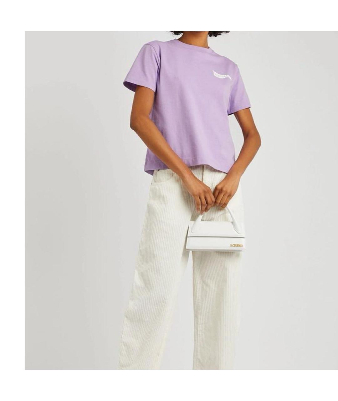 JACQUEMUS Фиолетовая хлопковая футболка, фото 2
