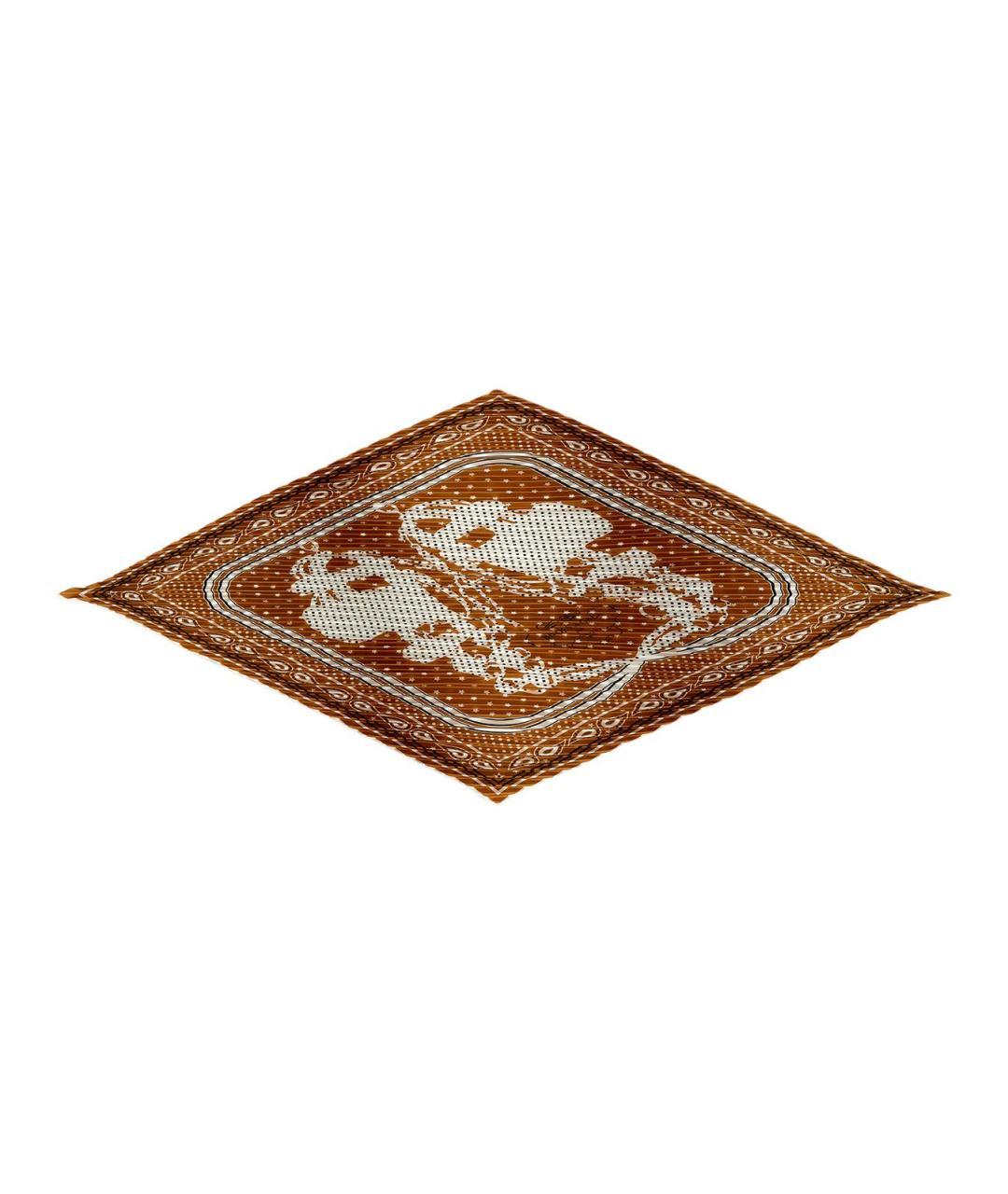 HERMES Коричневый шелковый шарф, фото 1