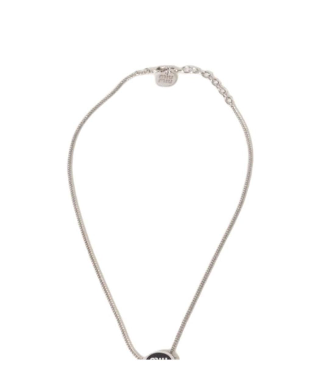 MIU MIU Серебряная металлическая подвеска, фото 3