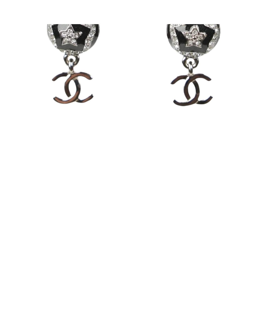 CHANEL Черные металлические серьги, фото 3