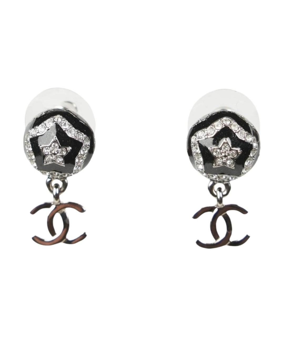 CHANEL Черные металлические серьги, фото 1