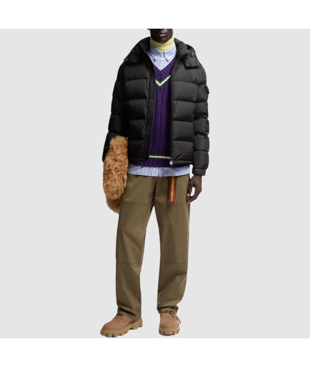 MONCLER Черный пуховик, фото 2
