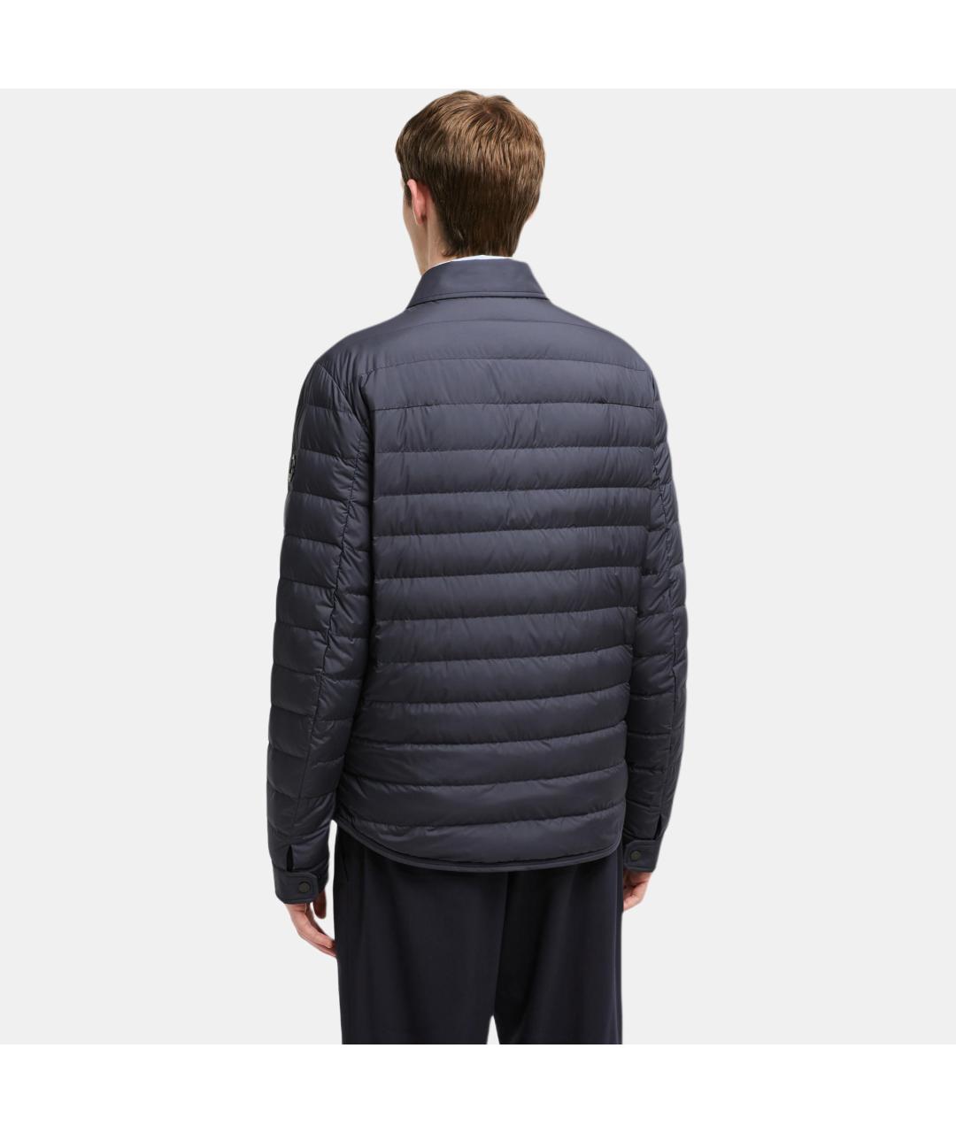 MONCLER Темно-синий полиамидовый пуховик, фото 5