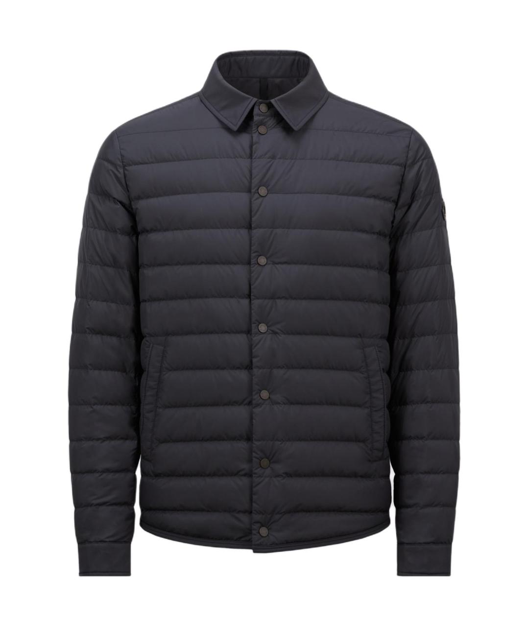 MONCLER Темно-синий полиамидовый пуховик, фото 1