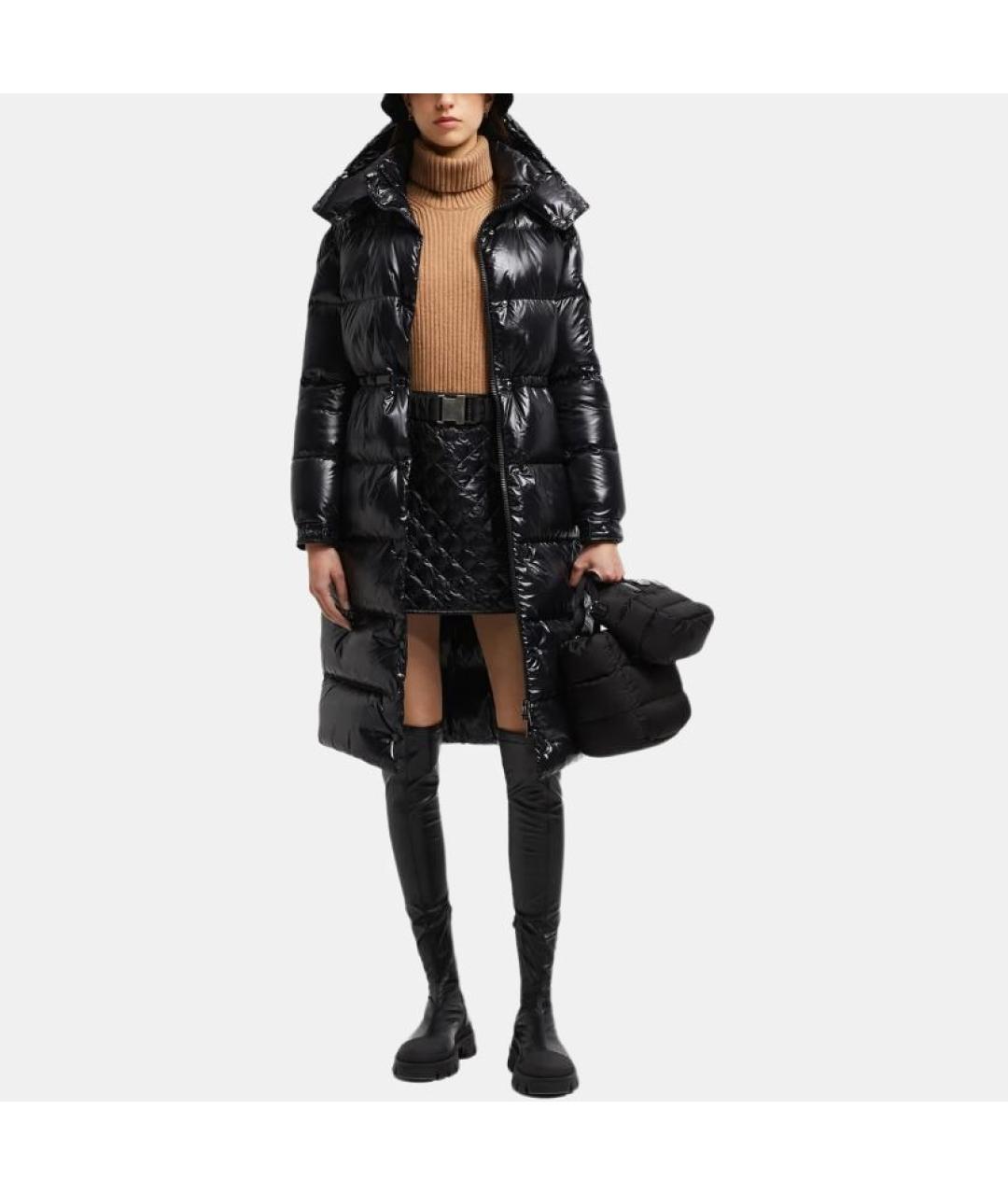 MONCLER Черный пуховик, фото 2