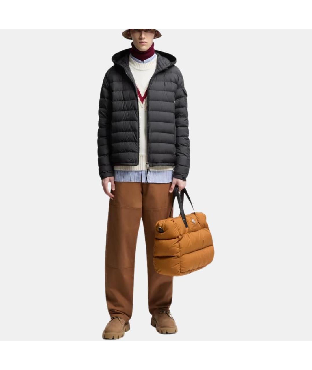 MONCLER Черный пуховик, фото 5