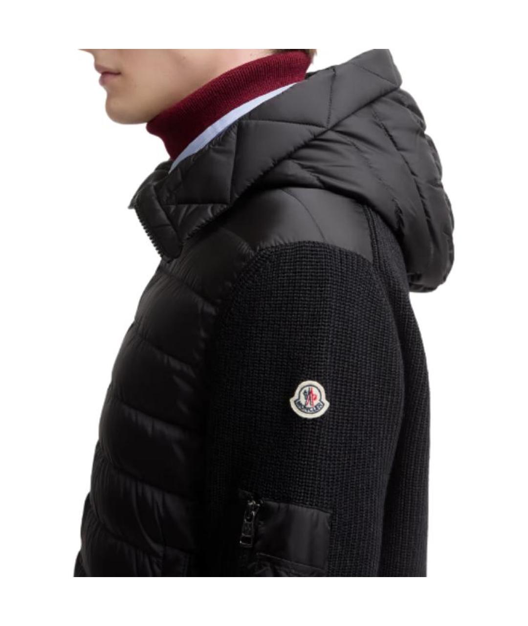 MONCLER Черный пуховик, фото 2