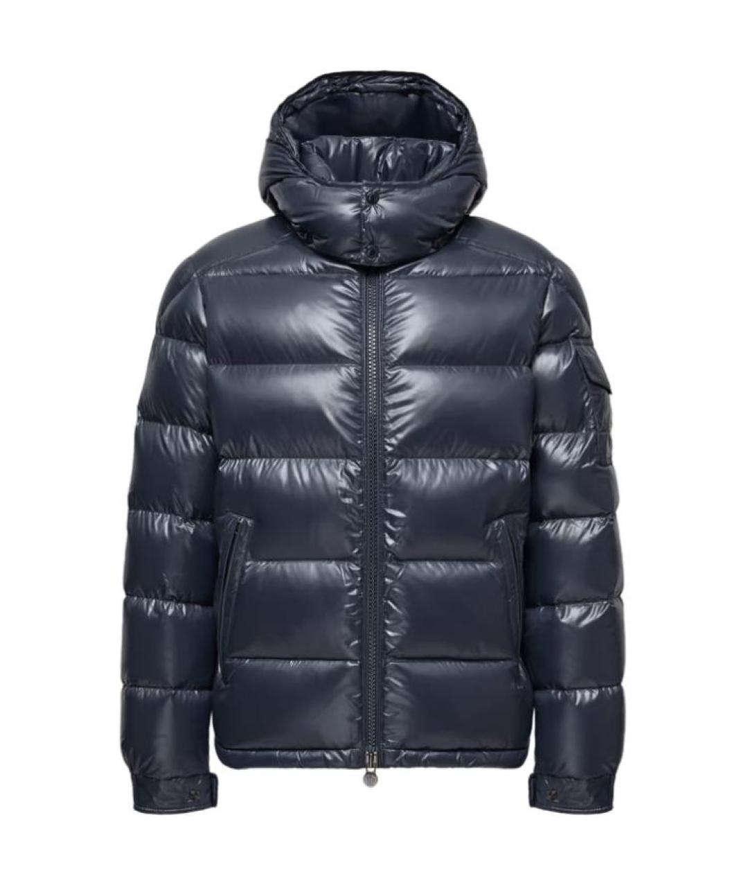 MONCLER Темно-синяя полиамидовая куртка, фото 1