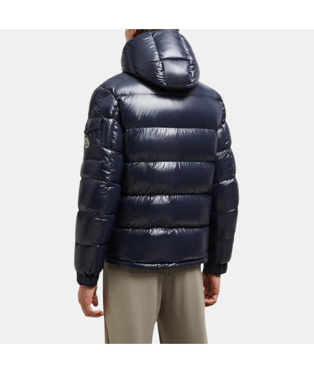 MONCLER Темно-синяя полиамидовая куртка, фото 4