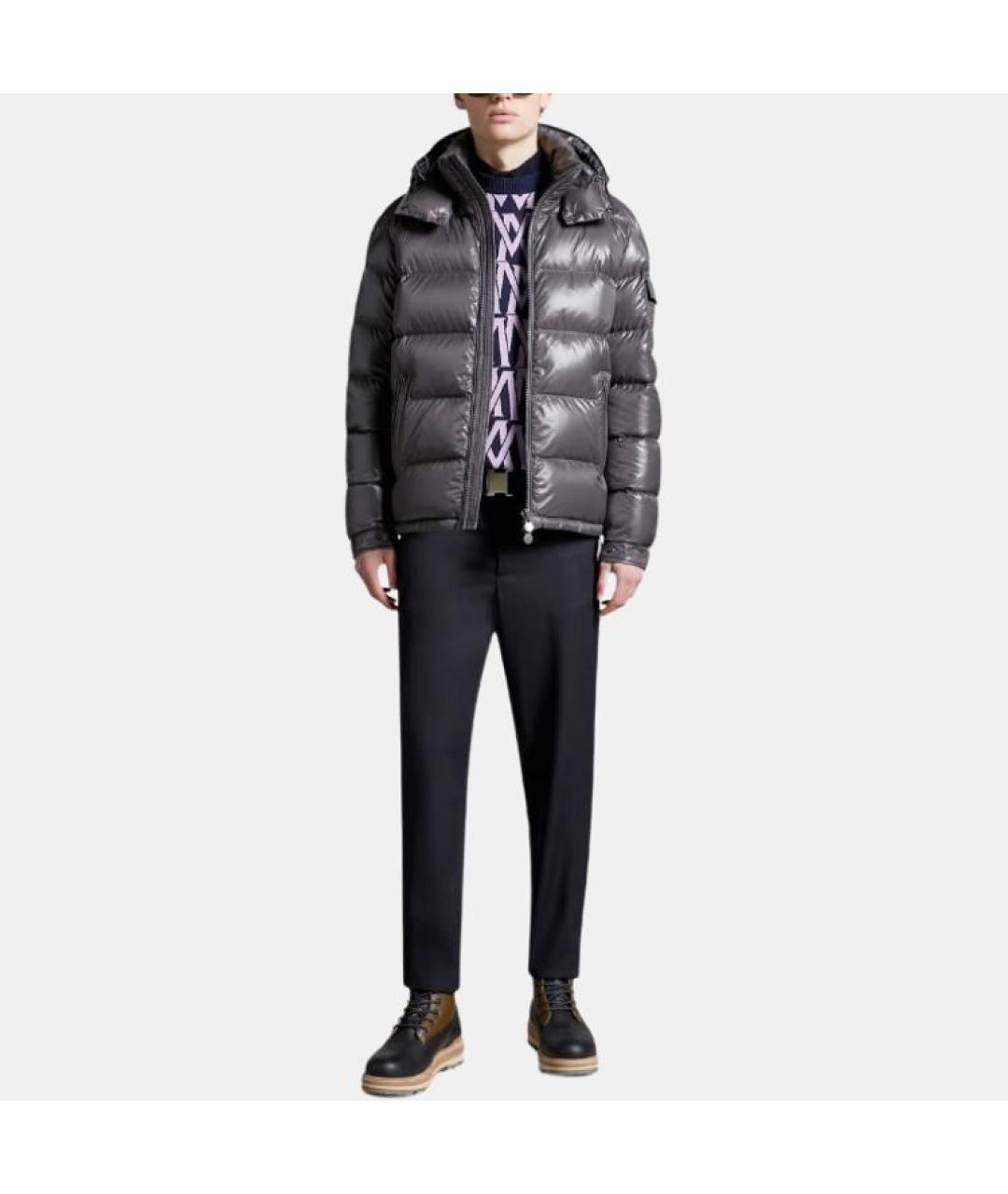 MONCLER Серый пуховик, фото 2