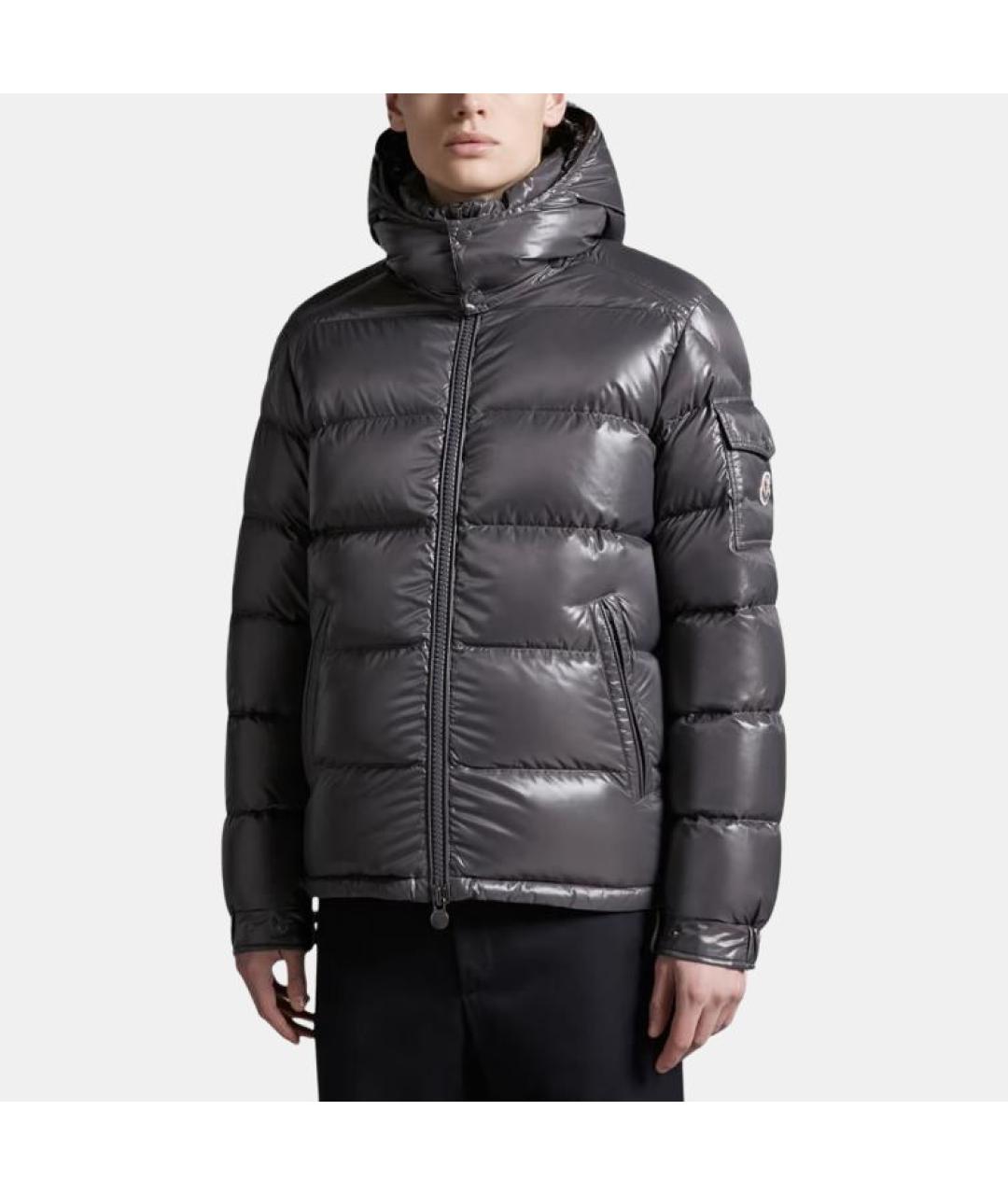 MONCLER Серый пуховик, фото 3