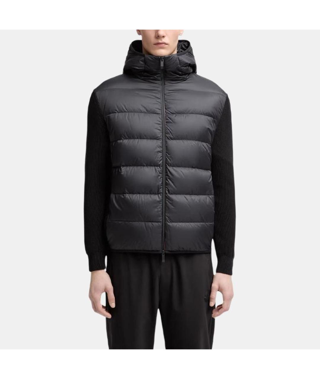 MONCLER Черный пуховик, фото 3