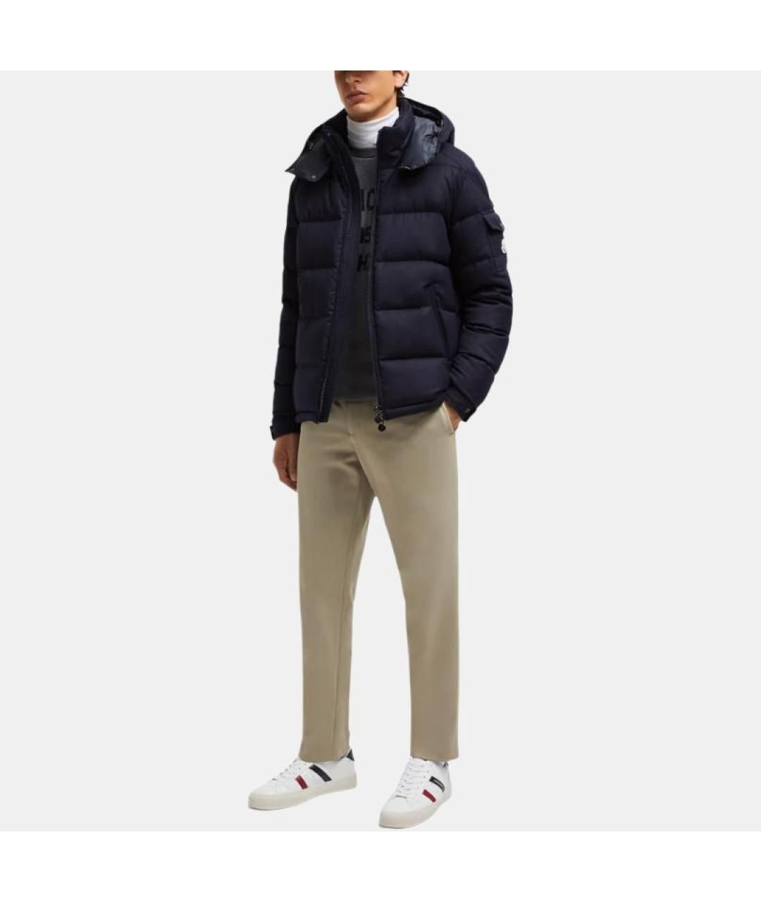 MONCLER Темно-синий пуховик, фото 2