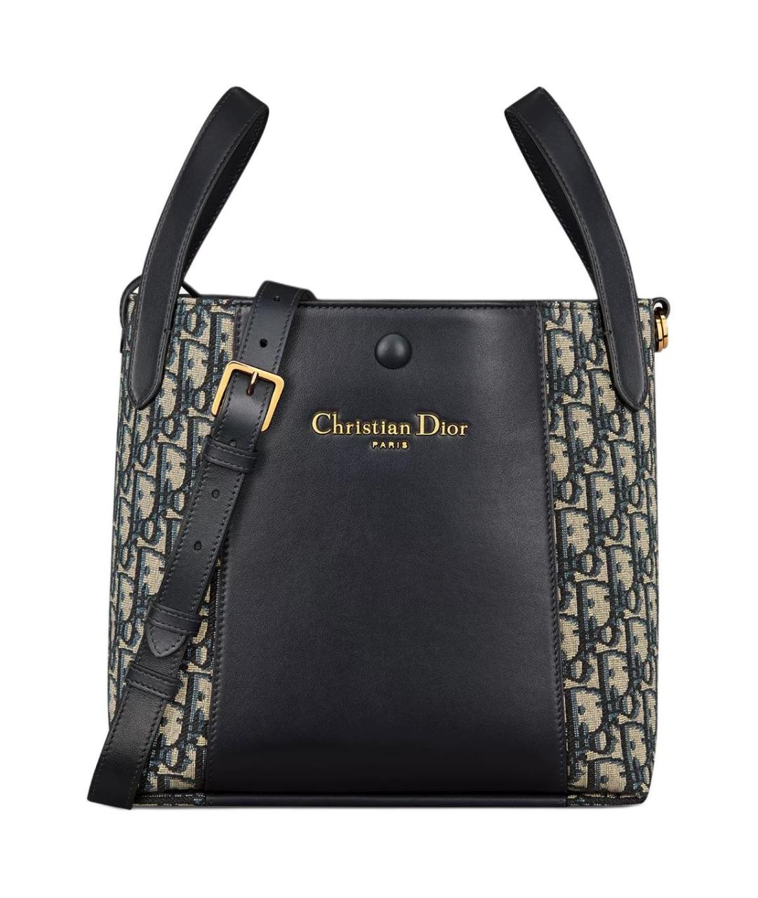 CHRISTIAN DIOR Черная кожаная сумка через плечо, фото 1