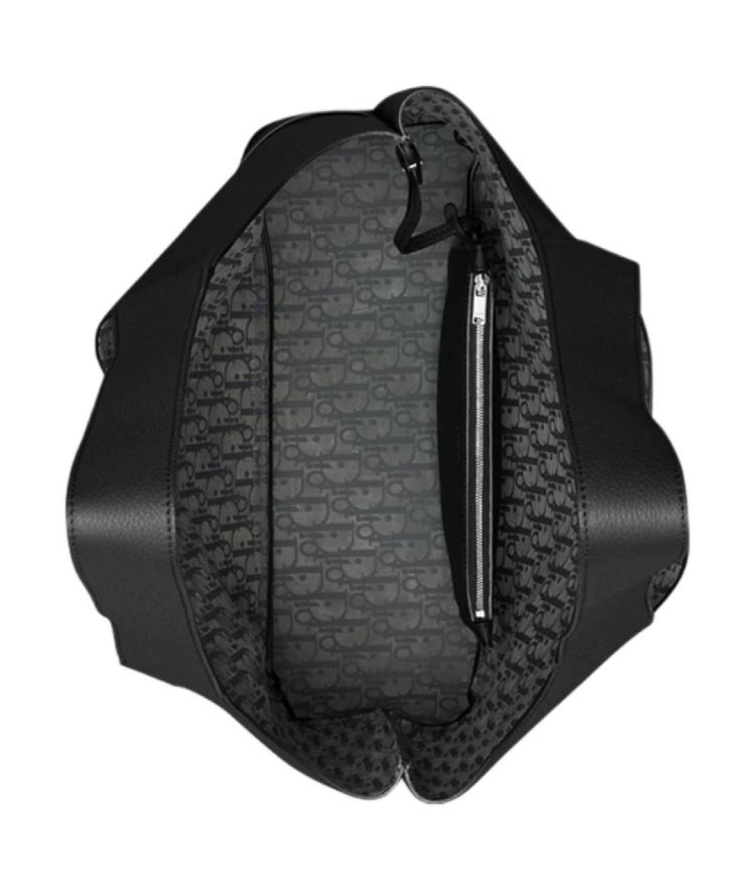 CHRISTIAN DIOR Черная кожаная сумка на плечо, фото 2