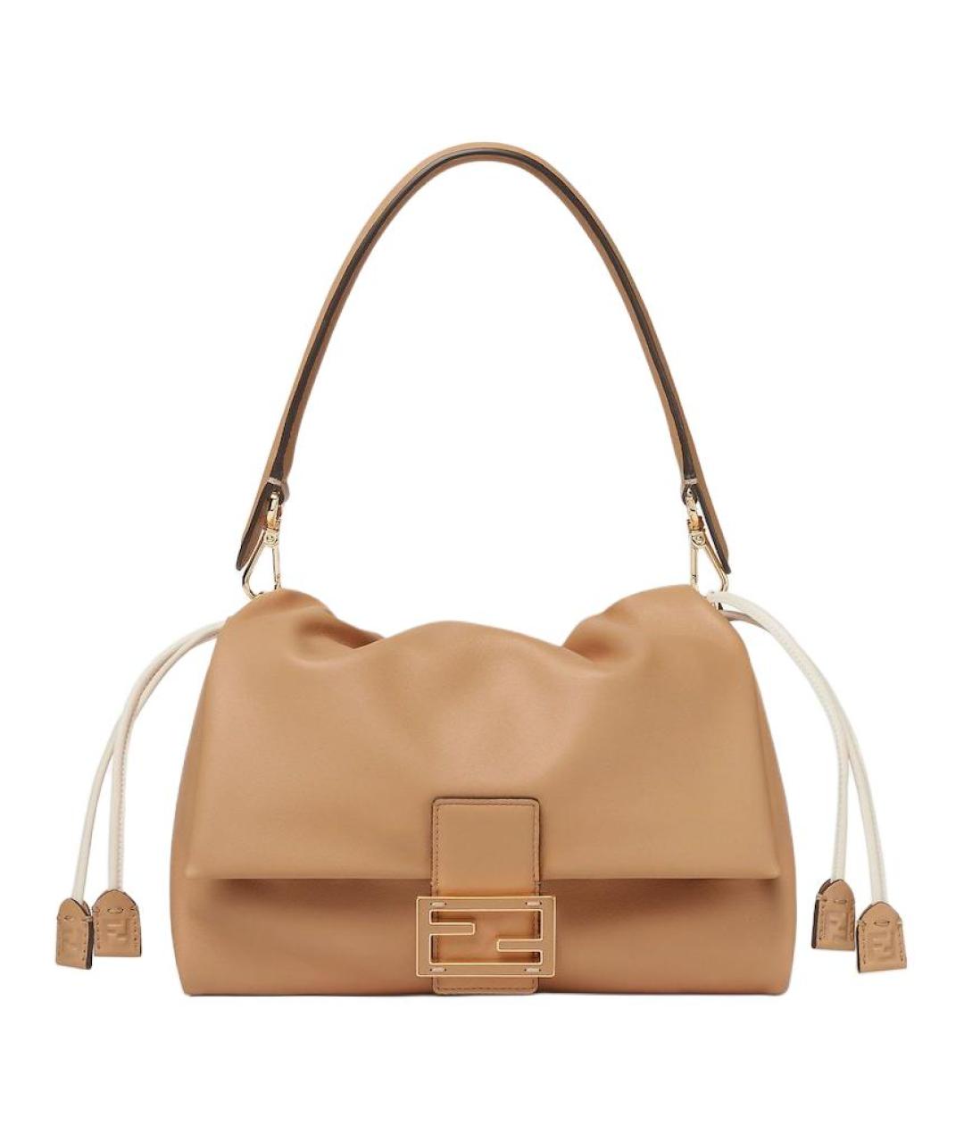 FENDI Коричневая кожаная сумка через плечо, фото 1