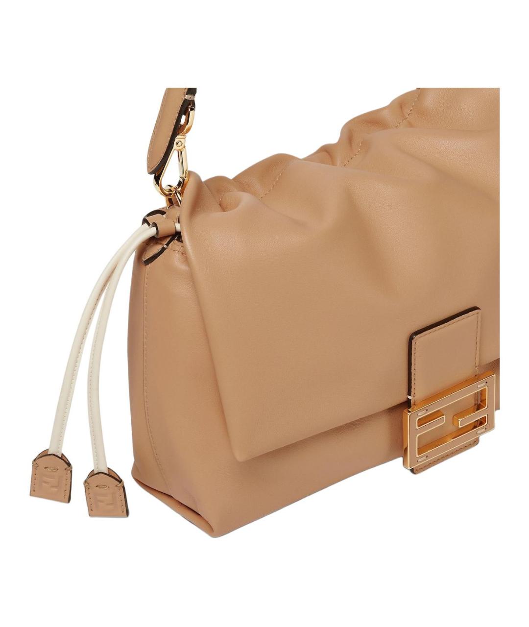 FENDI Коричневая кожаная сумка через плечо, фото 5