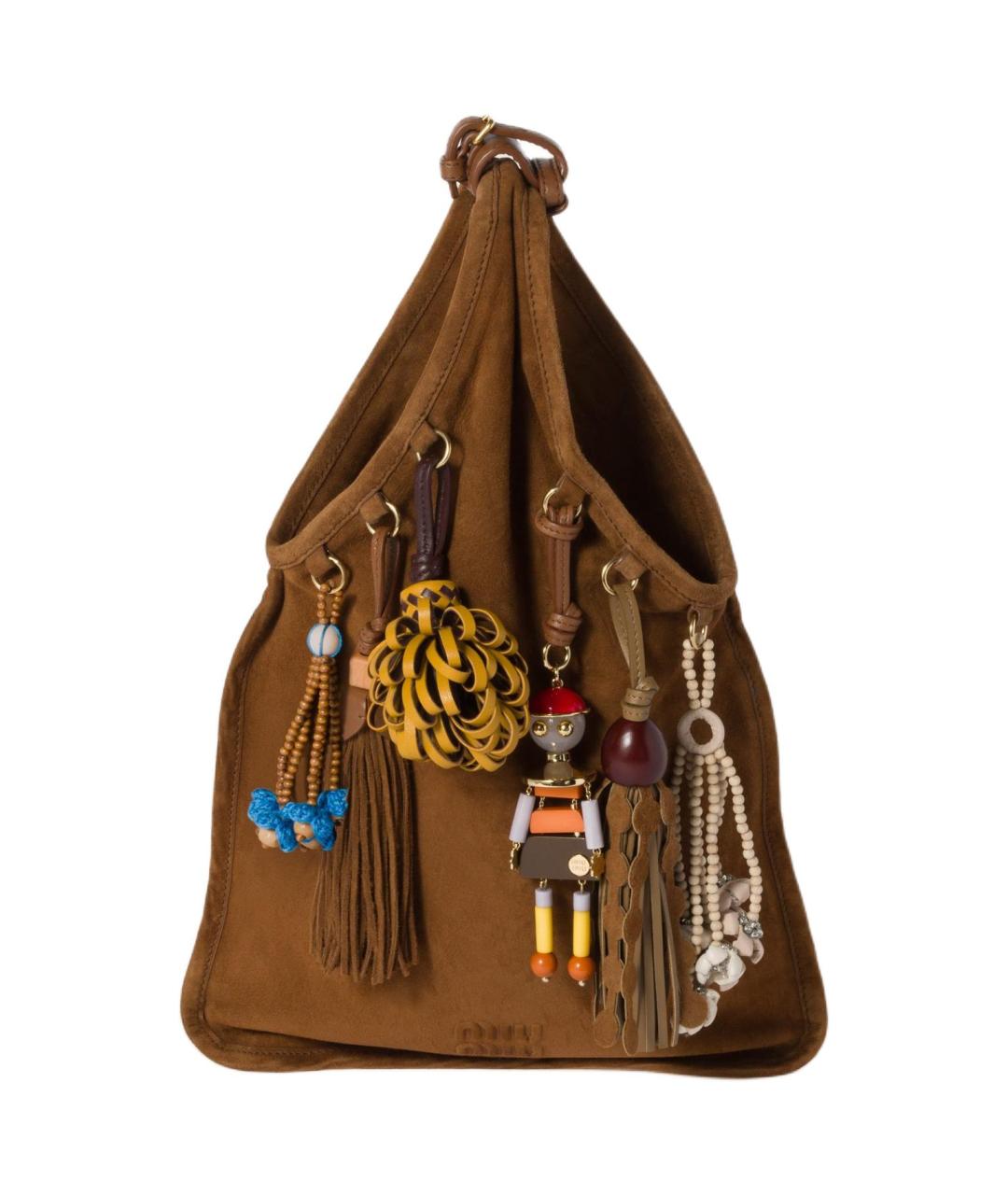 MIU MIU Коричневая замшевая сумка через плечо, фото 1