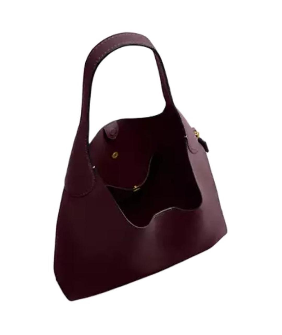 COACH Бордовая кожаная сумка через плечо, фото 5