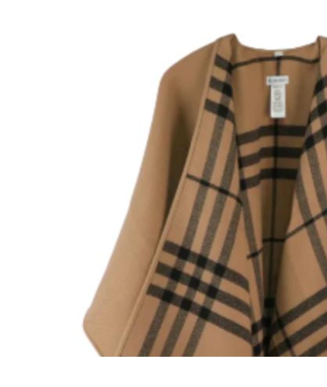 BURBERRY Бежевый шерстяной платок, фото 3