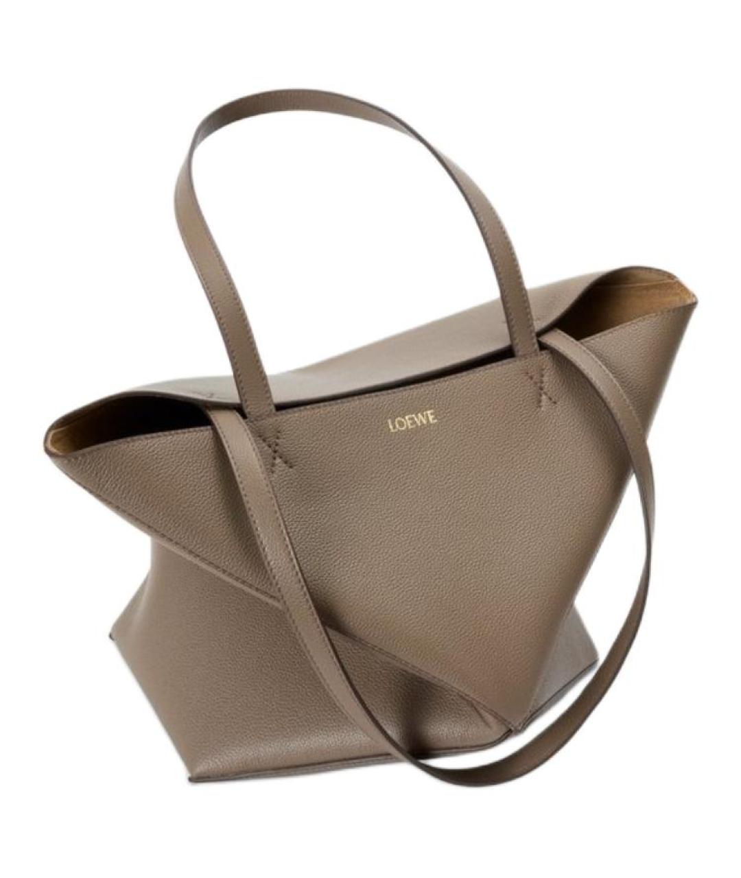 LOEWE Коричневая кожаная сумка через плечо, фото 3