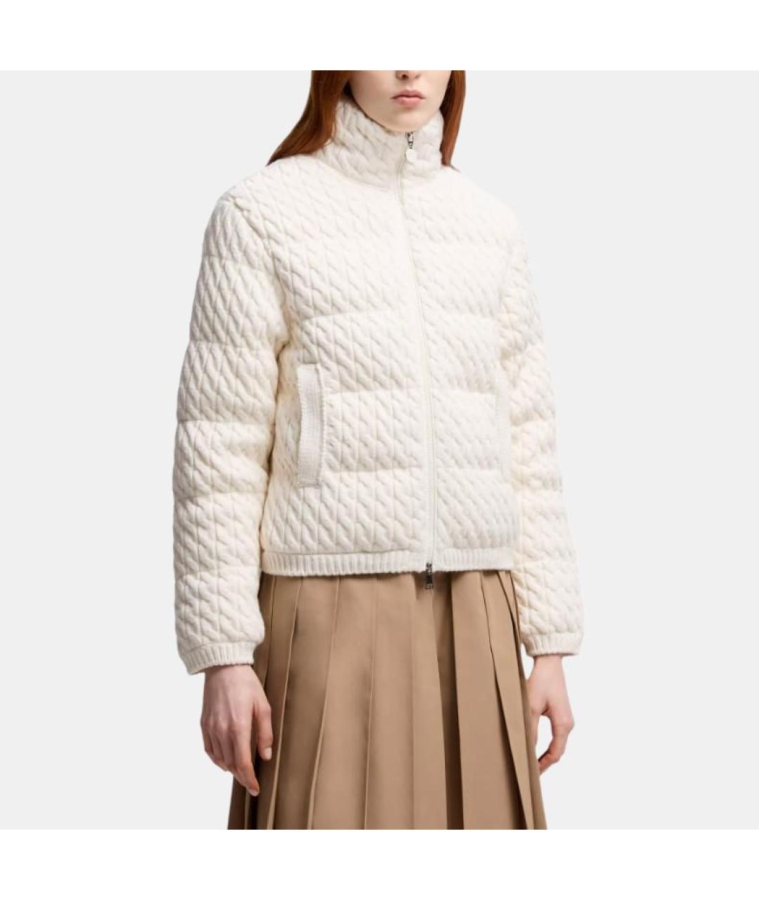 MONCLER Белая полиамидовая куртка, фото 4