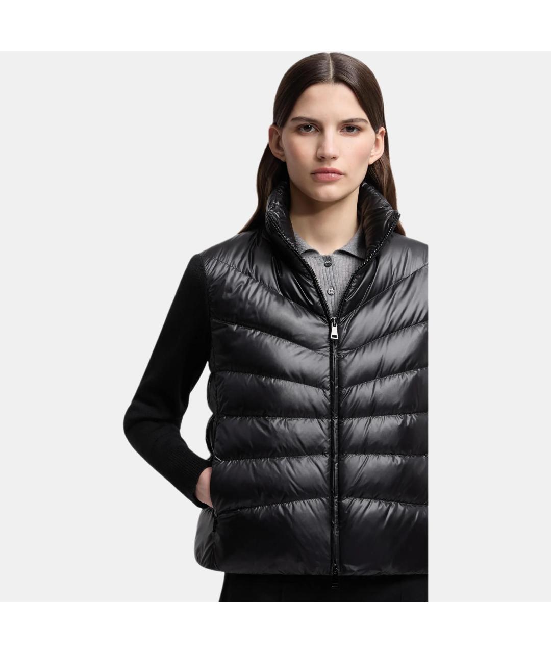MONCLER Черный пуховик, фото 4