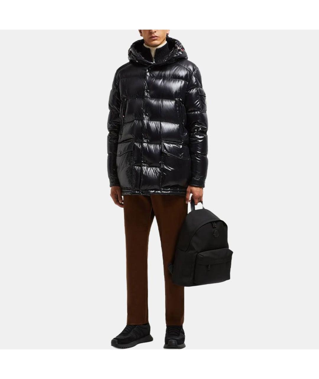 MONCLER Черный полиамидовый пуховик, фото 4