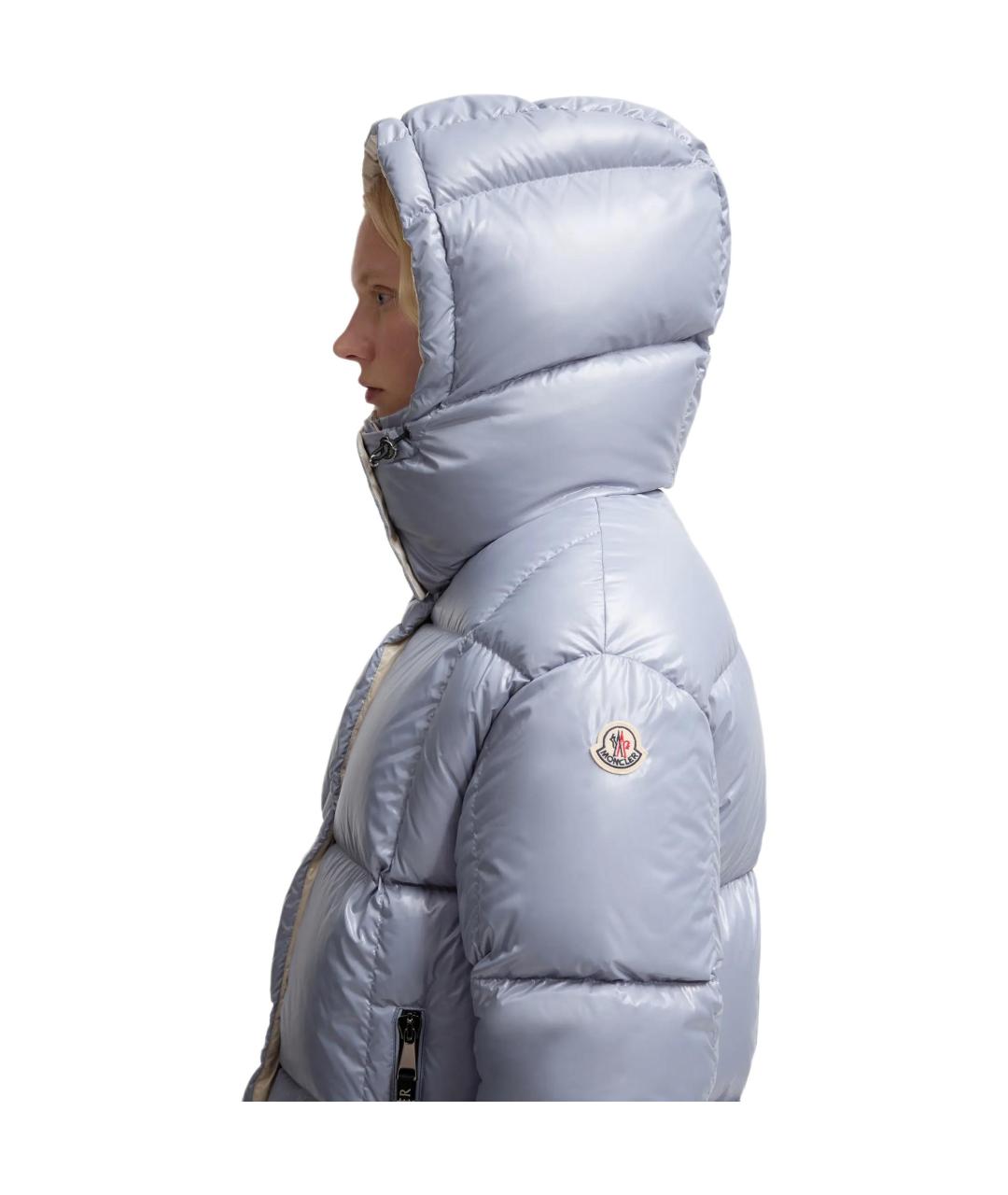 MONCLER Голубая полиамидовая куртка, фото 2