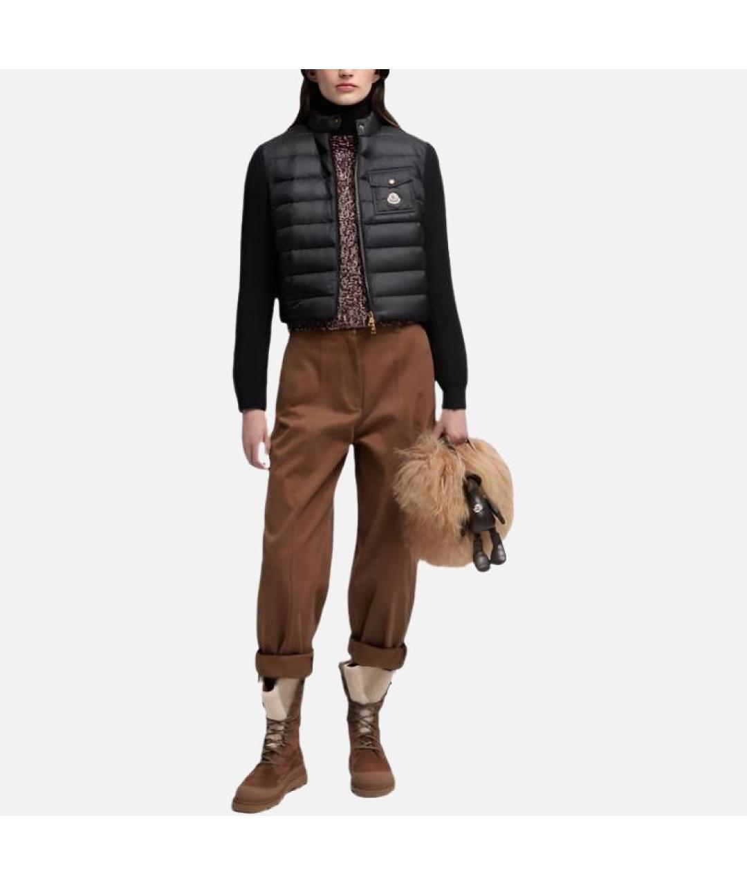 MONCLER Черный пуховик, фото 3