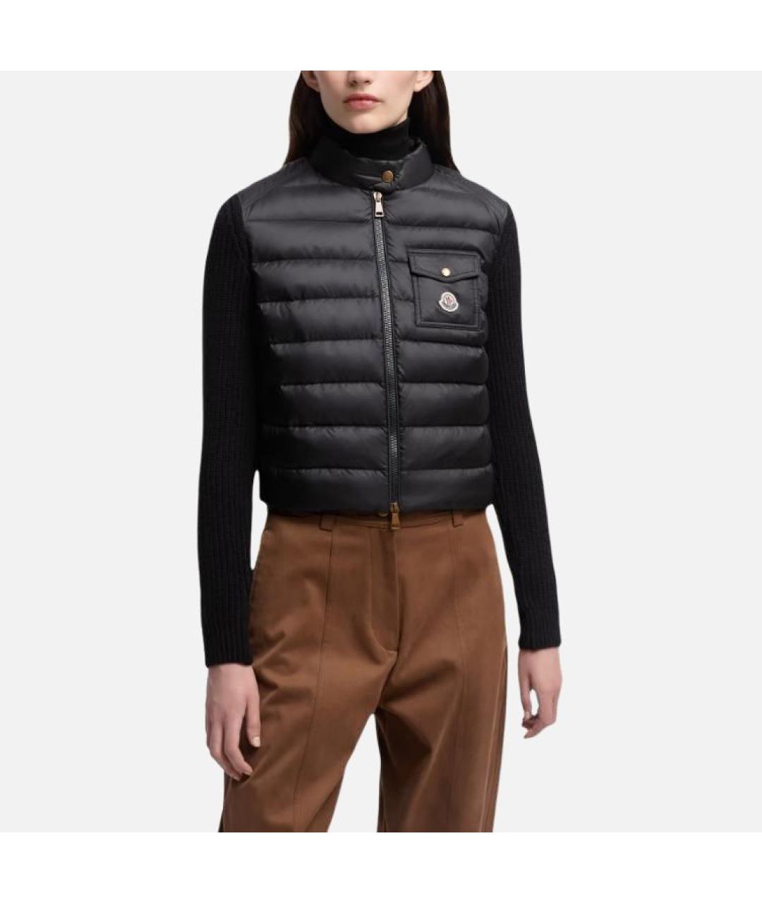 MONCLER Черный пуховик, фото 4