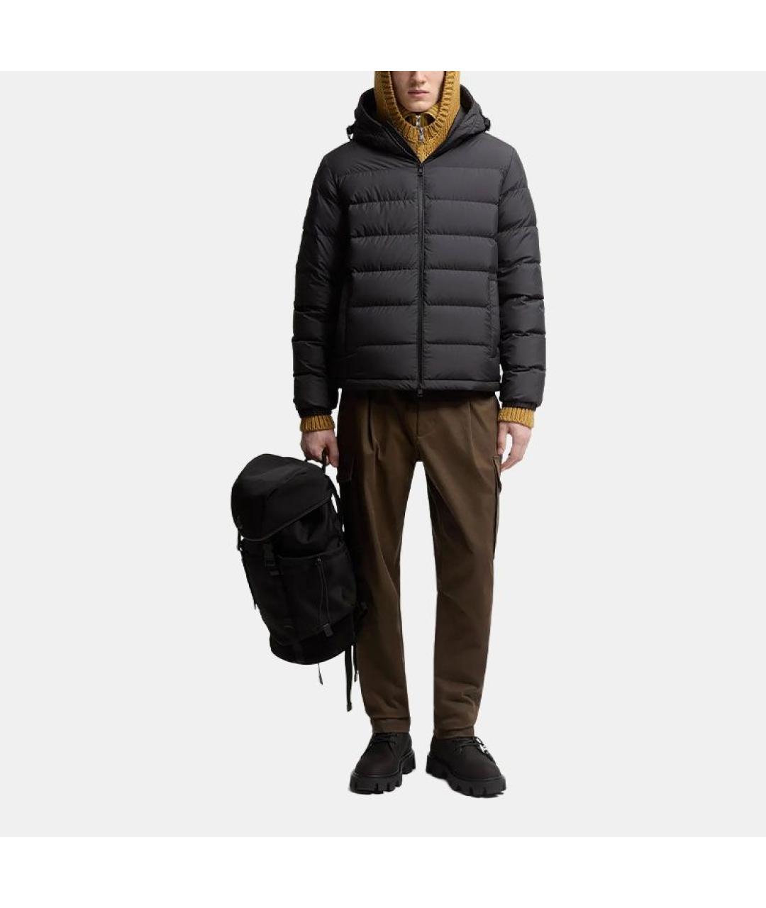 MONCLER Черный пуховик, фото 2