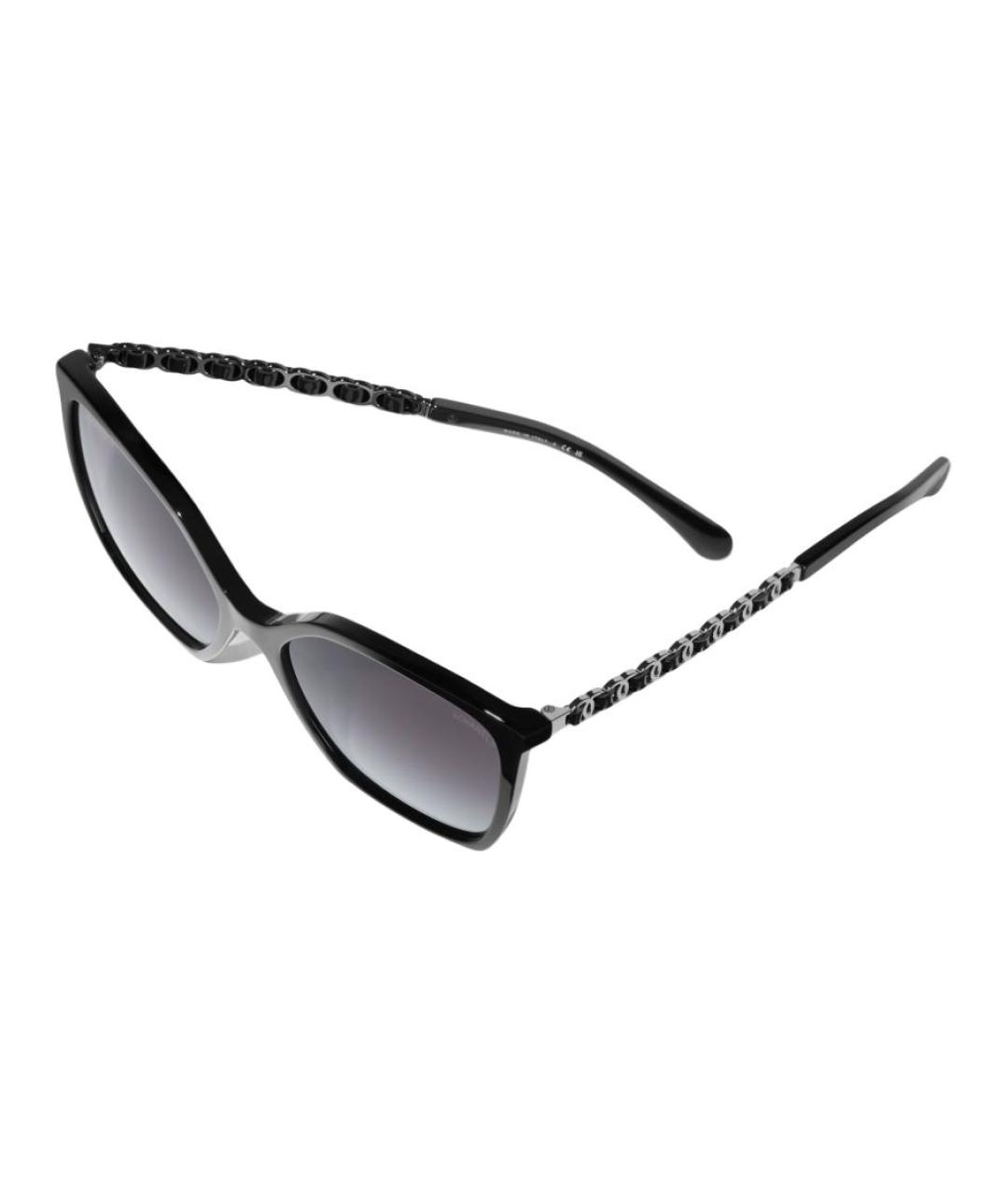CHANEL Черные пластиковые солнцезащитные очки, фото 3