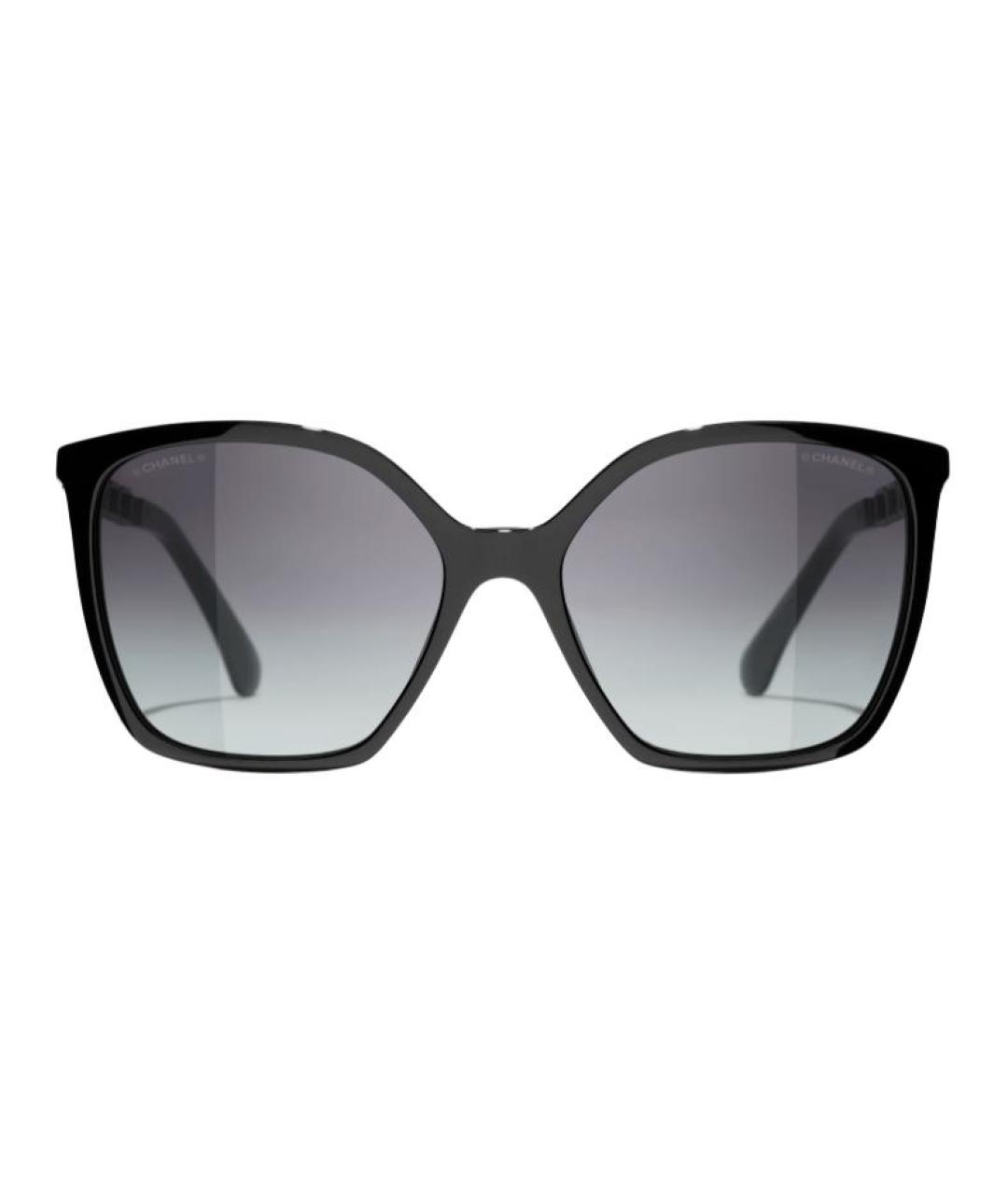 CHANEL Черные пластиковые солнцезащитные очки, фото 1