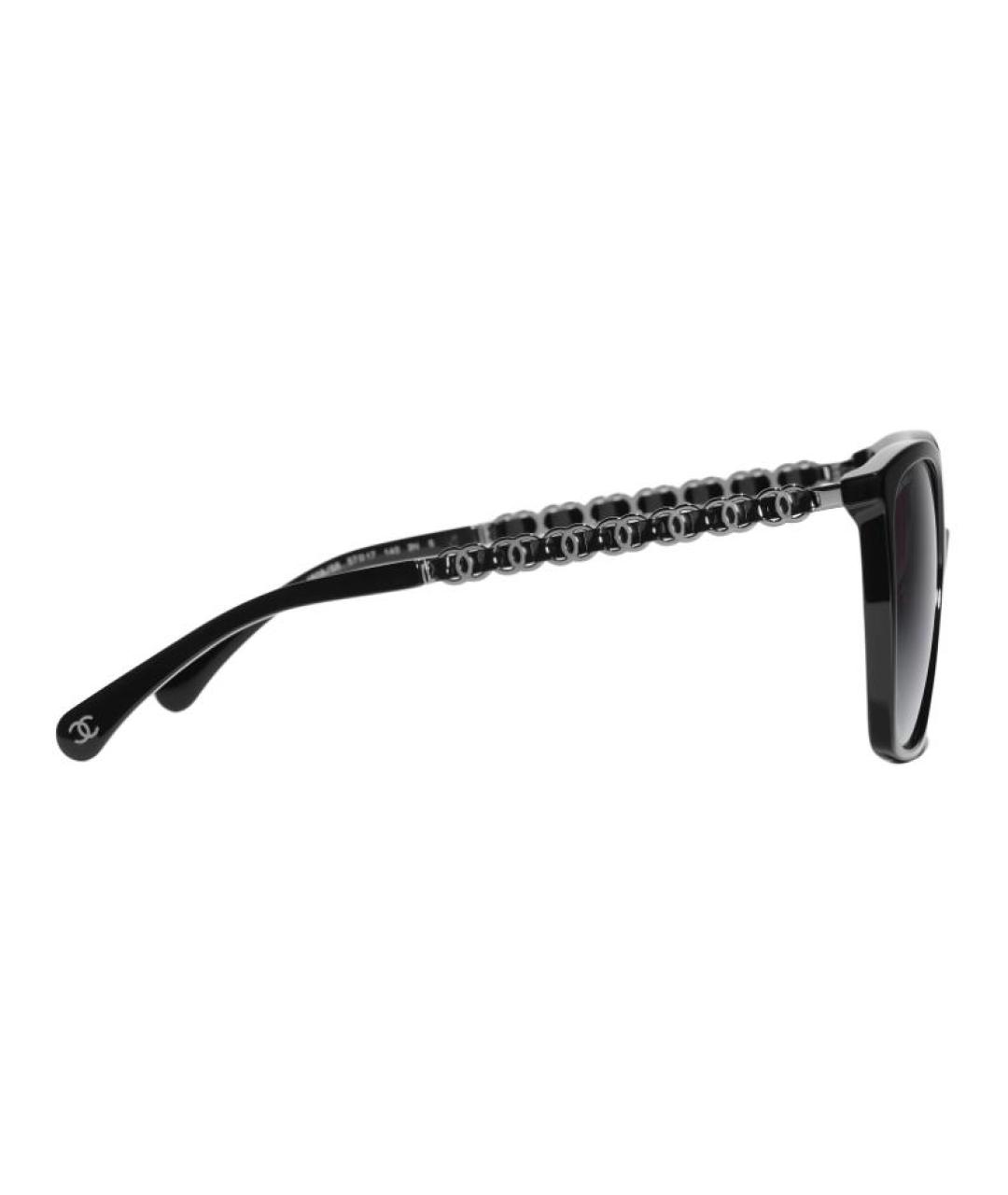 CHANEL Черные пластиковые солнцезащитные очки, фото 4