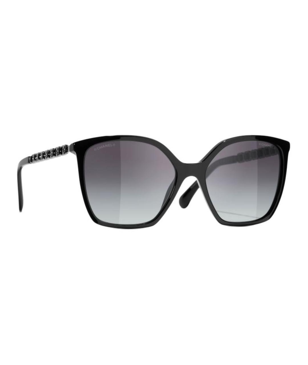 CHANEL Черные пластиковые солнцезащитные очки, фото 2