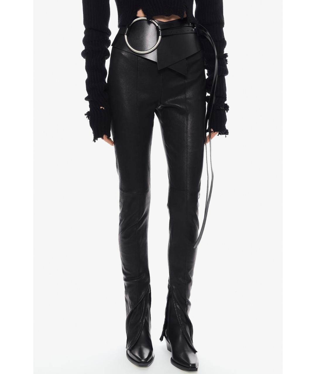 ANN DEMEULEMEESTER Черный кожаный ремень, фото 3