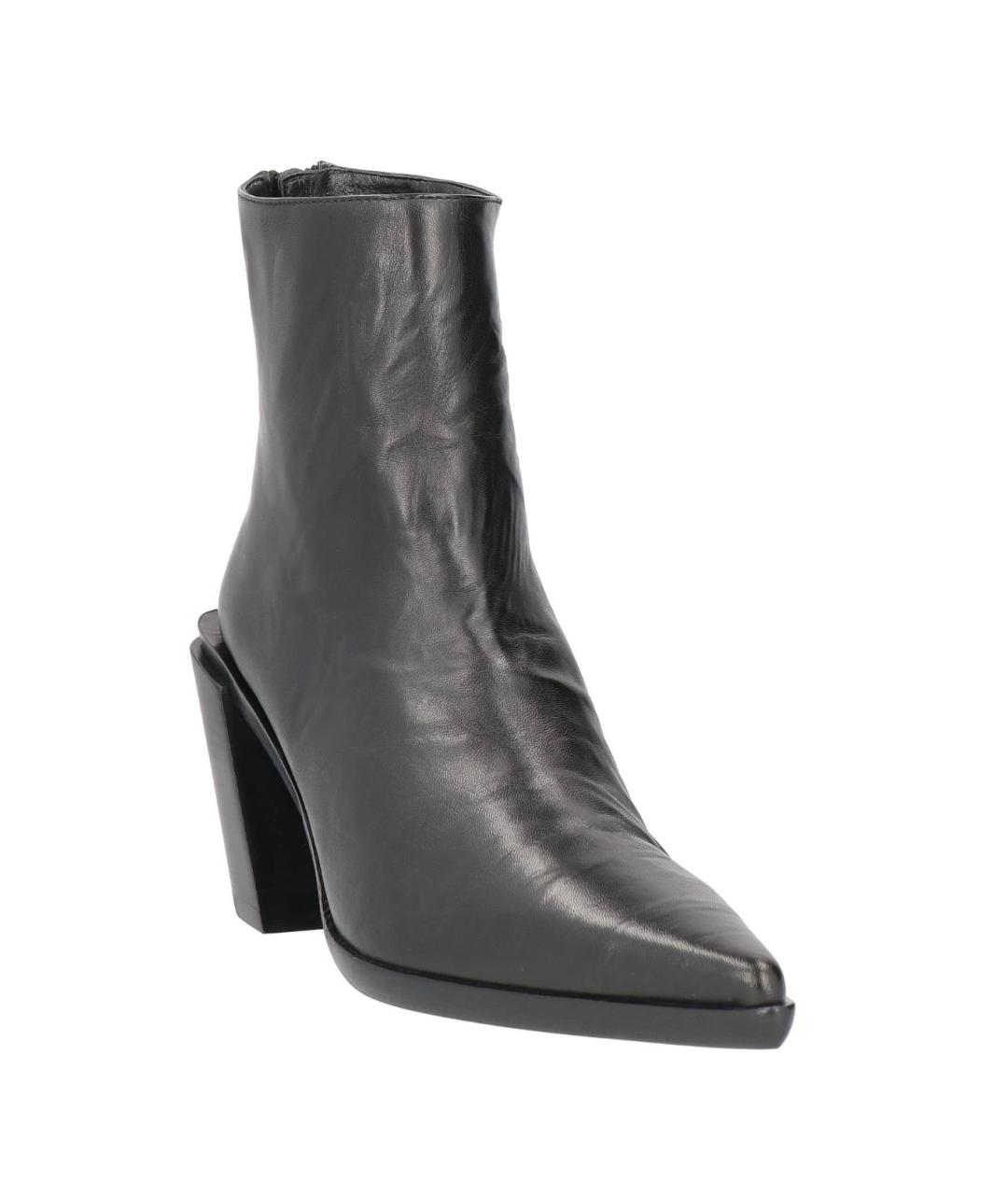ANN DEMEULEMEESTER Черные кожаные ботильоны, фото 2
