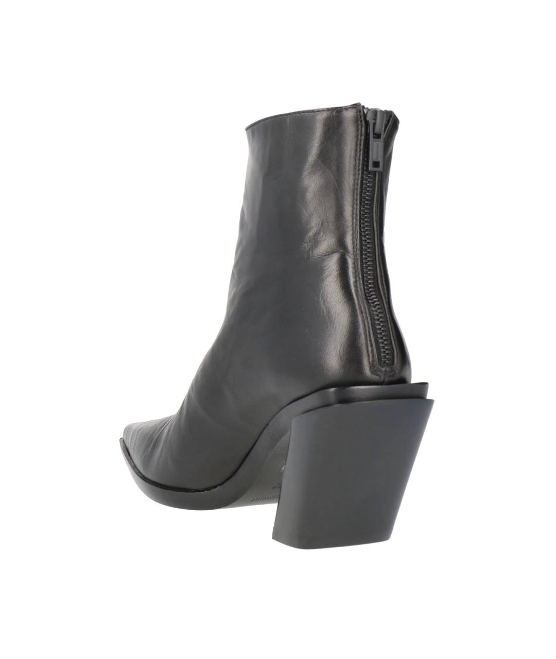 ANN DEMEULEMEESTER Черные кожаные ботильоны, фото 4