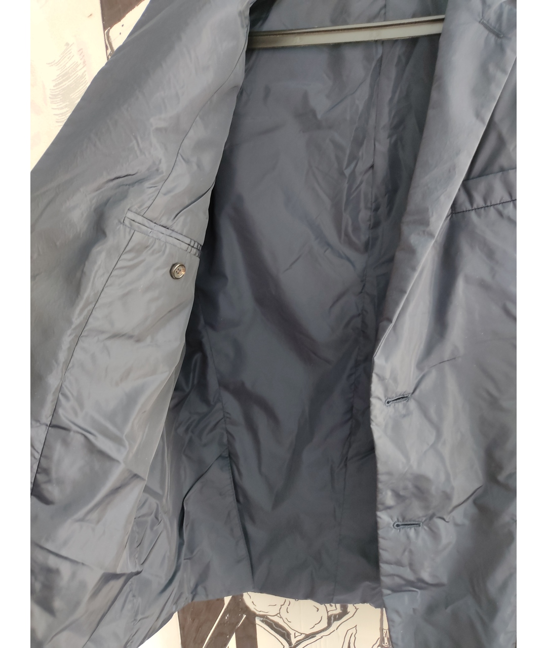PRADA Темно-синий полиамидовый пиджак, фото 3