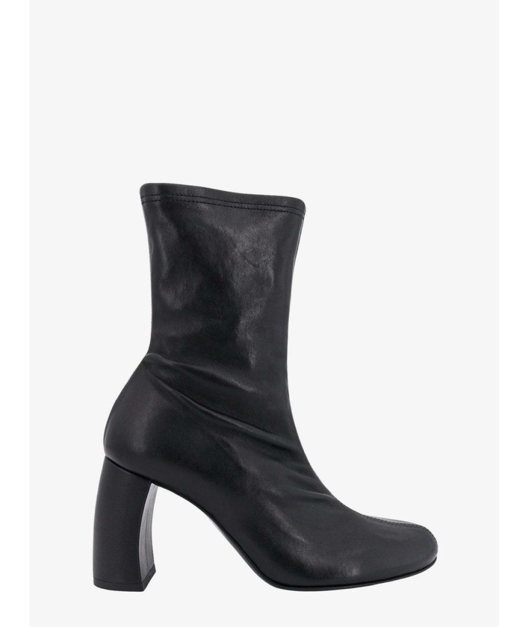 ANN DEMEULEMEESTER Черные кожаные ботильоны, фото 5