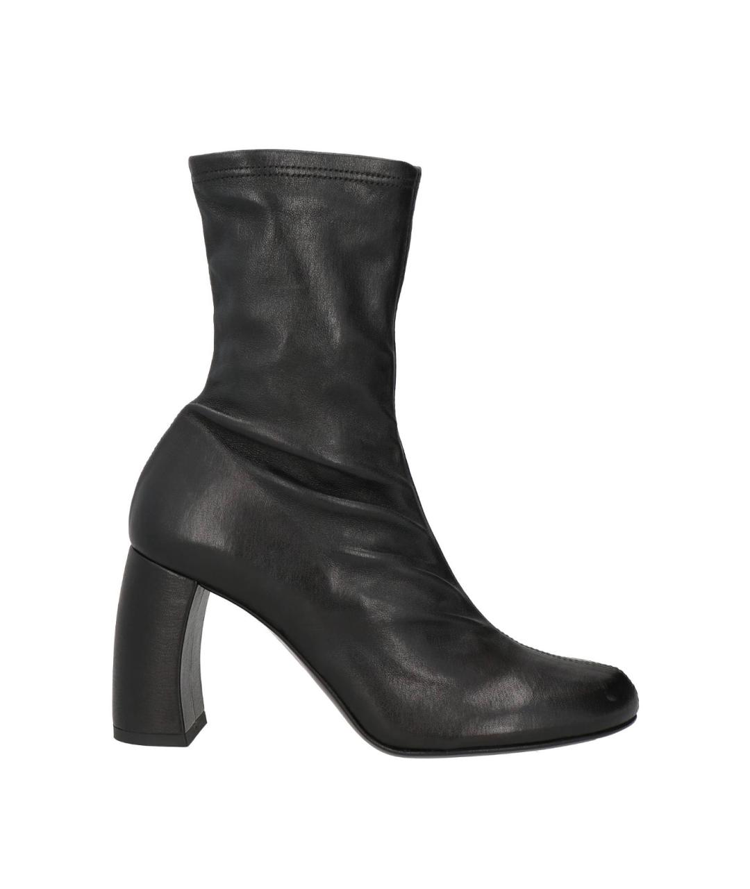 ANN DEMEULEMEESTER Черные кожаные ботильоны, фото 1