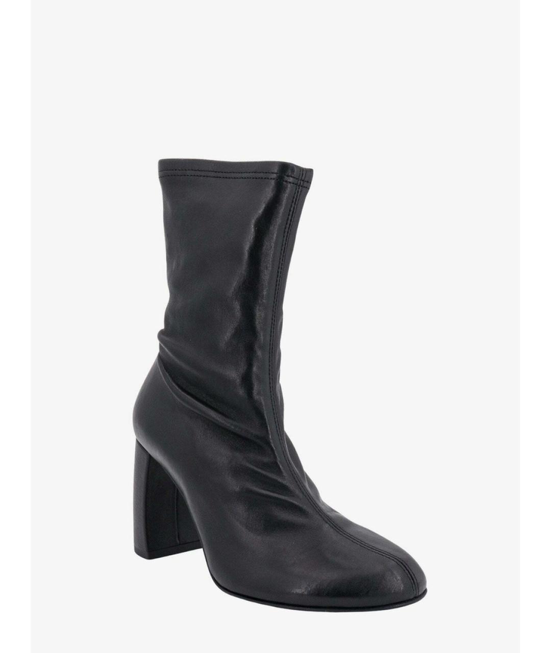 ANN DEMEULEMEESTER Черные кожаные ботильоны, фото 6