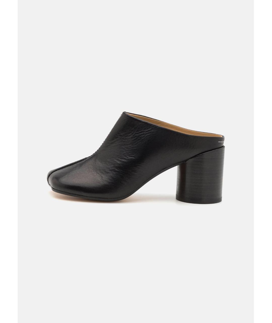MM6 MAISON MARGIELA Черные кожаные мюли, фото 5