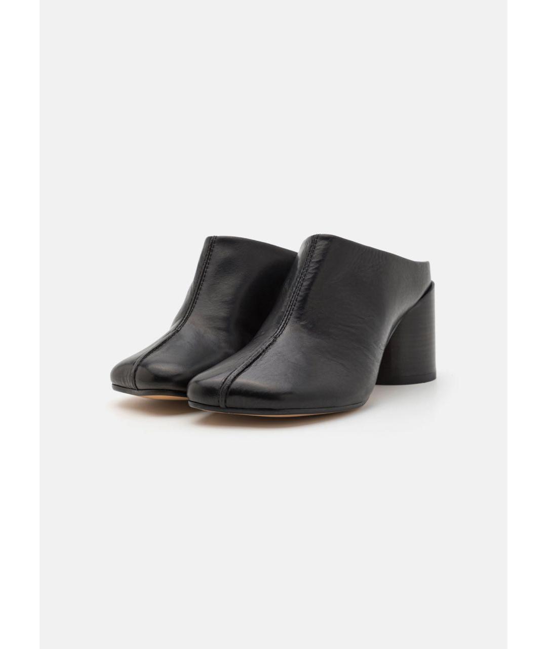 MM6 MAISON MARGIELA Черные кожаные мюли, фото 4