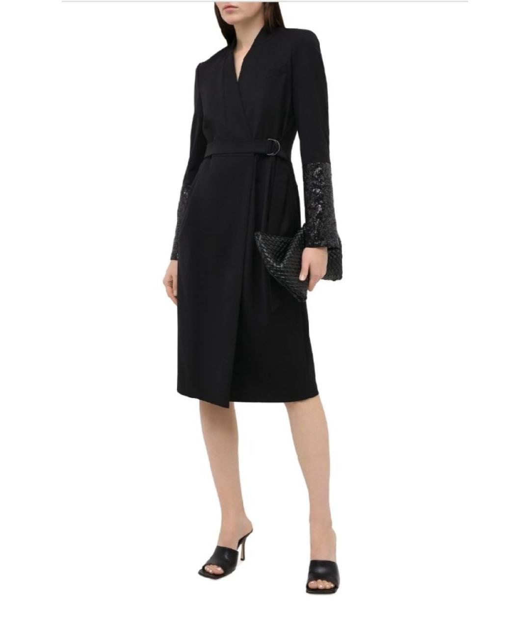 BRUNELLO CUCINELLI Черное шерстяное повседневное платье, фото 5