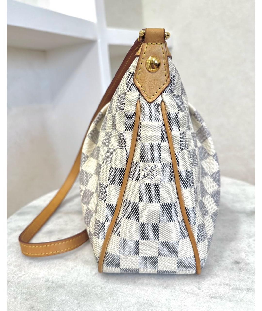 LOUIS VUITTON Белая кожаная сумка через плечо, фото 7