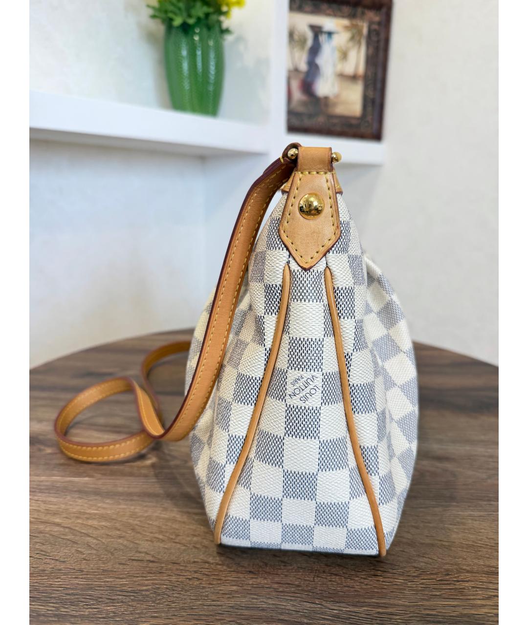 LOUIS VUITTON Белая кожаная сумка через плечо, фото 7