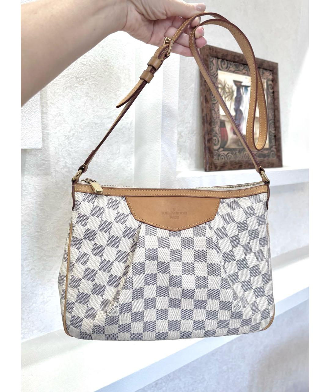 LOUIS VUITTON Белая кожаная сумка через плечо, фото 5